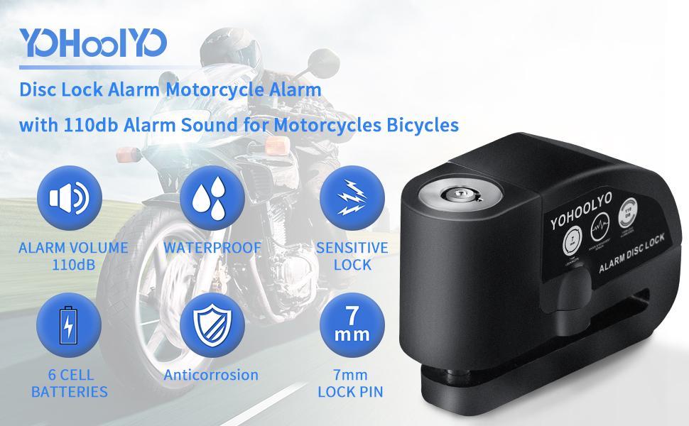 Alarm Disc Lock Motorcycle Disc Brake Lock Anti-Theft Waterproof